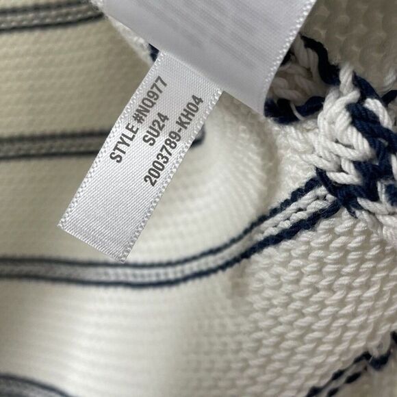 MADEWELL Sweater Vest Women M Puff-Trim Cotton Linen Pullover NEW Stripe NQ977 - Picture 14 of 14